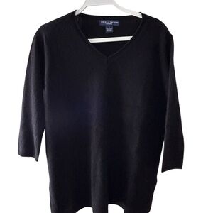 Chelsea & Theodore Black Women's Sweater 3/4 length sleeves cashmere